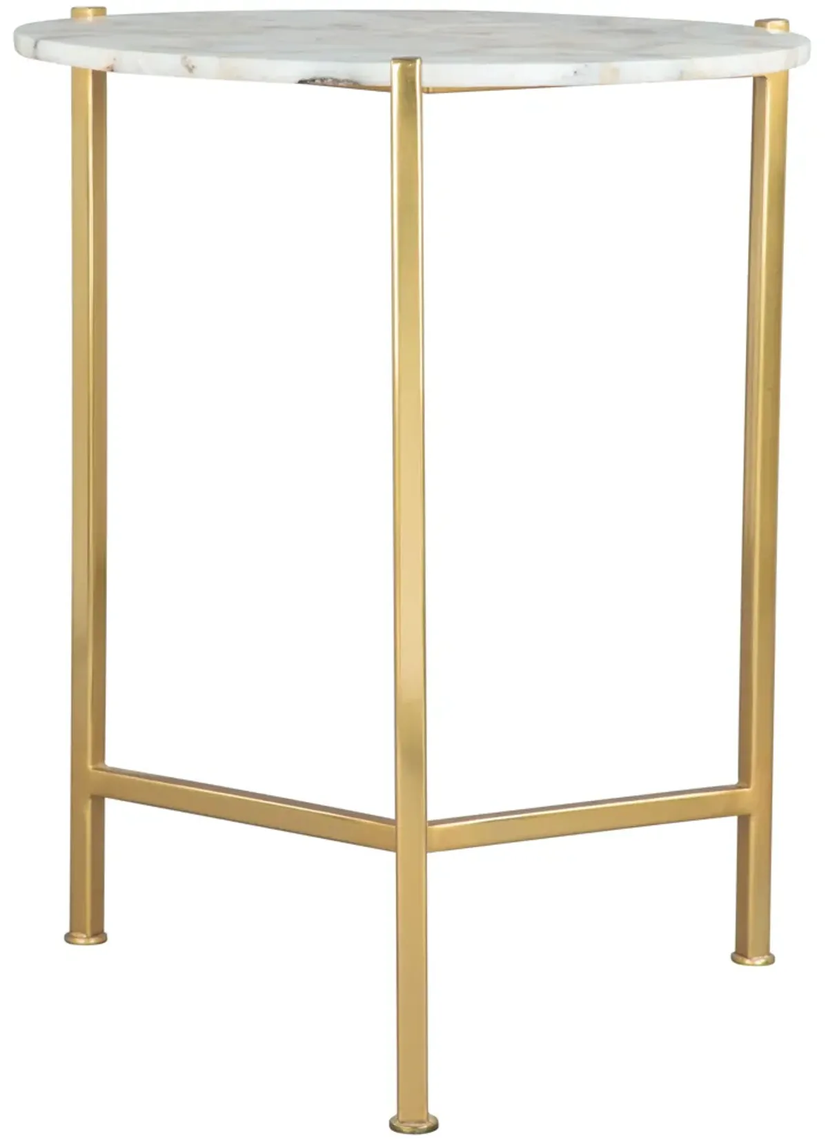 Haru Side Table White & Gold