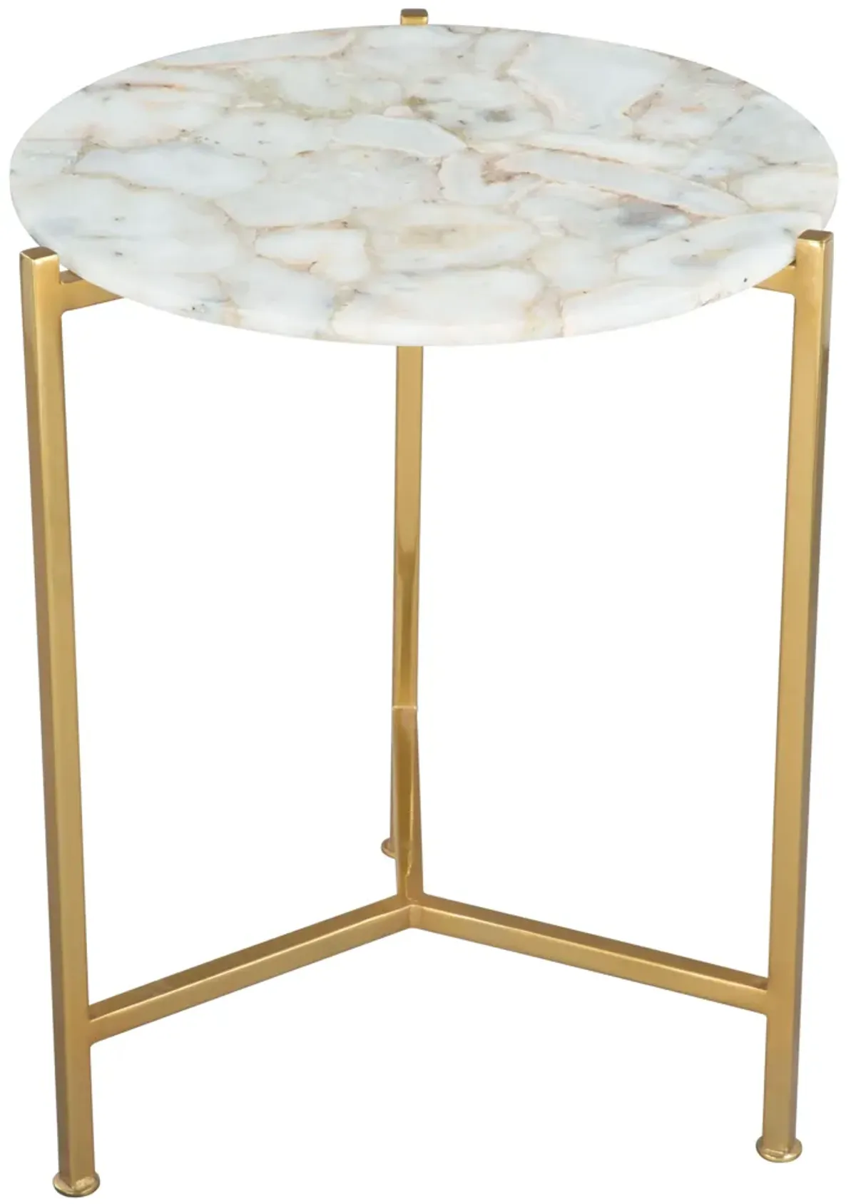 Haru Side Table White & Gold