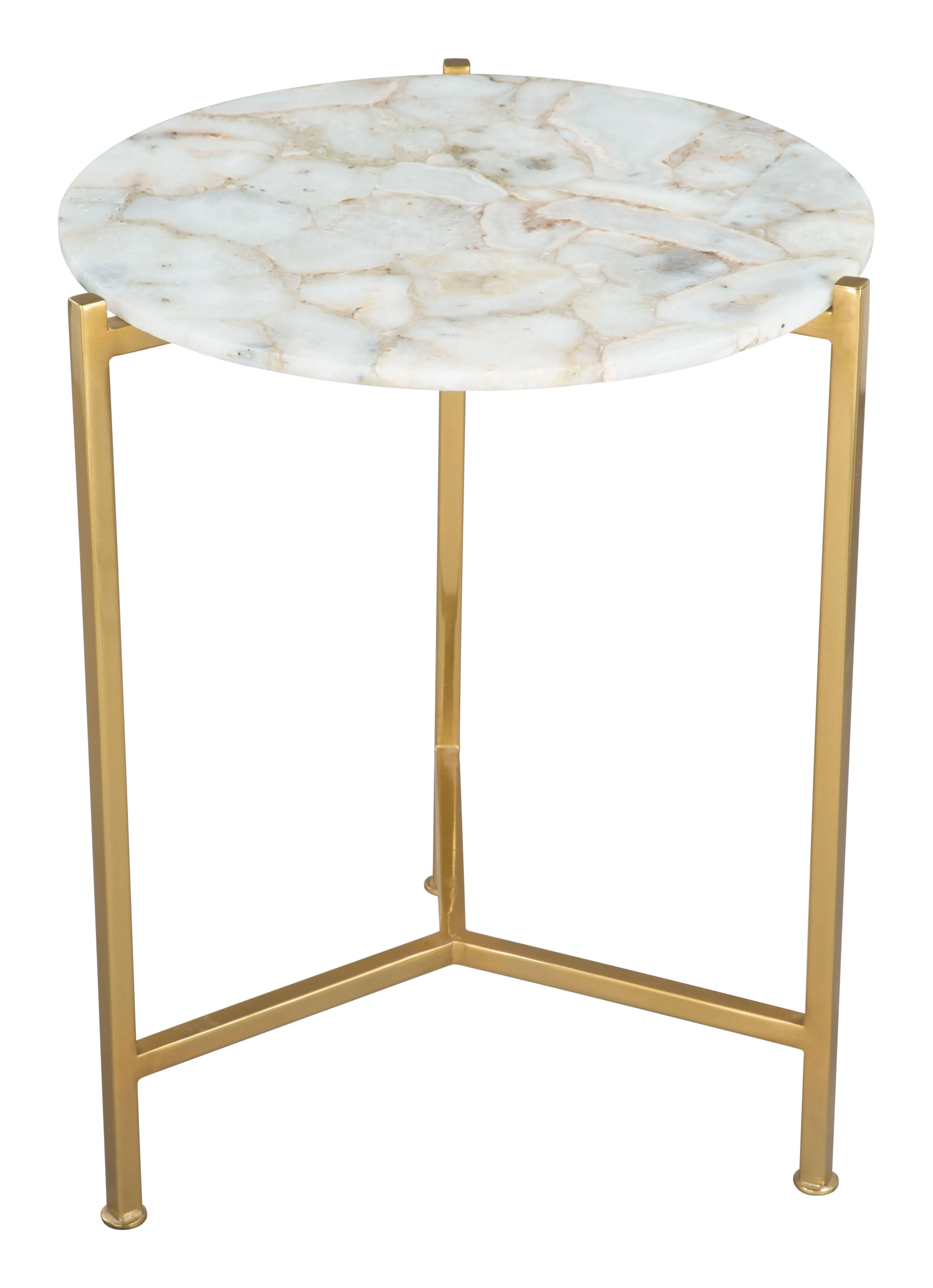 Haru Side Table White & Gold