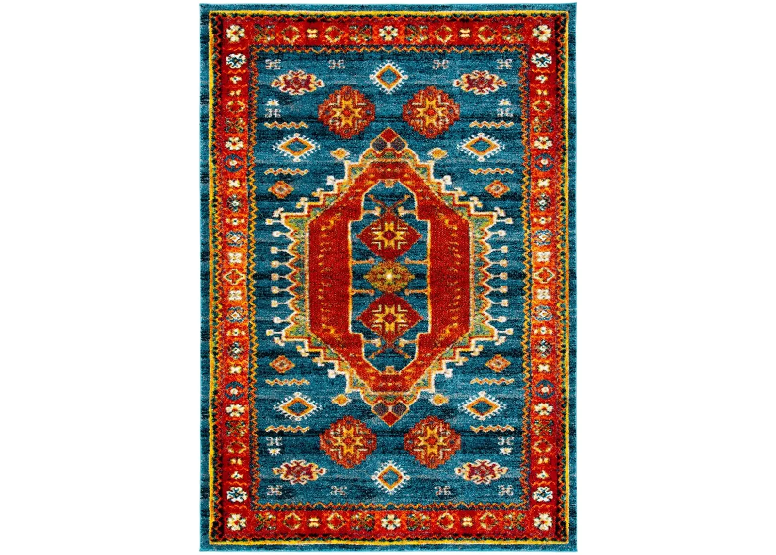 VINTAGE HAMADAN 253 BLUE  6'-7' x 9' Medium Rectangle Rug