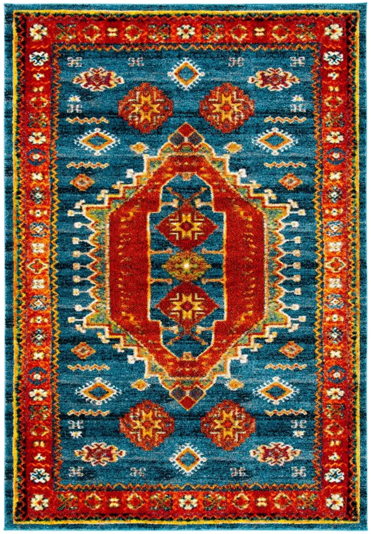 VINTAGE HAMADAN 253 BLUE  6'-7' x 9' Medium Rectangle Rug