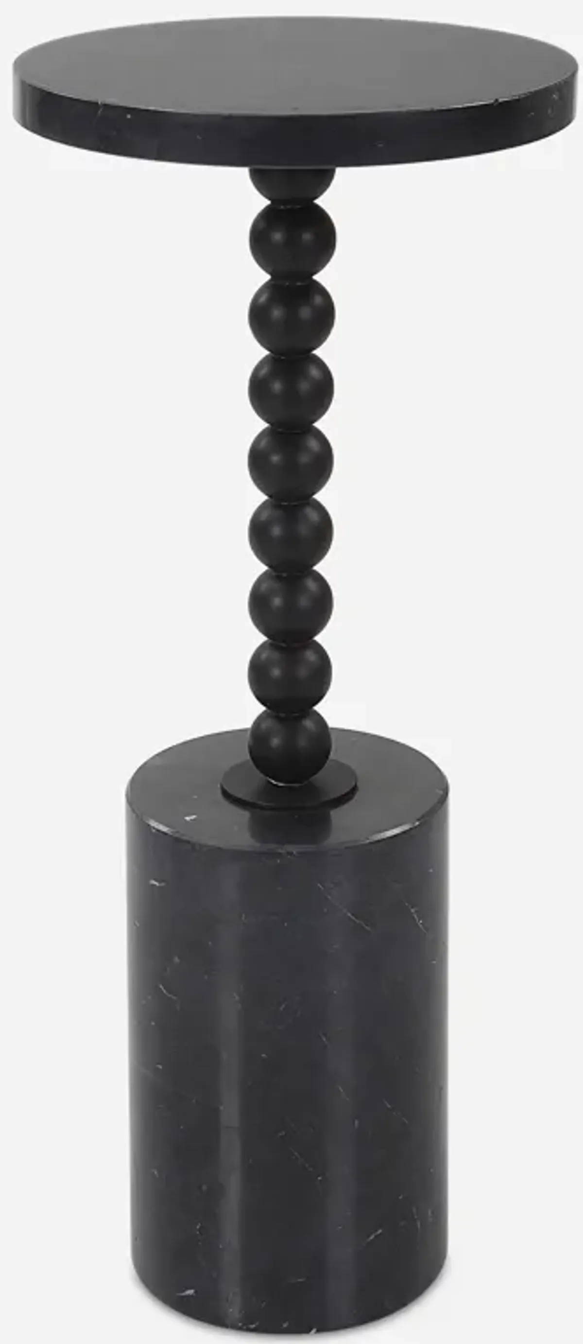 Bead Black Marble Drink Table