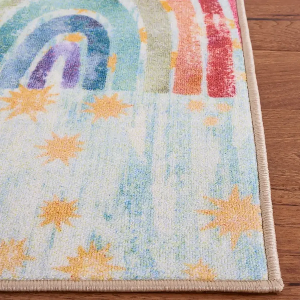 KIDS PLAYHOUSE 252 BLUE  3'-3' x 3'-3' Square Square Rug