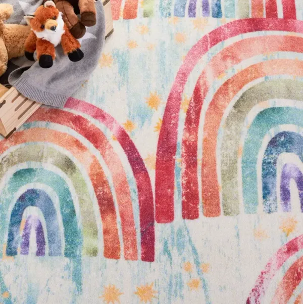 KIDS PLAYHOUSE 252 BLUE  3'-3' x 3'-3' Square Square Rug