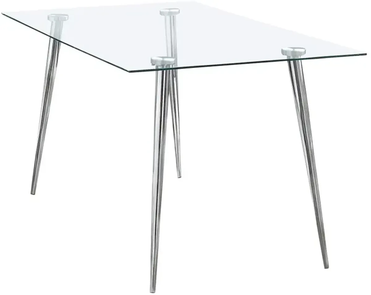 Gilman Rectangle Glass Top Dining Table