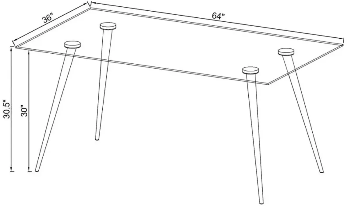 Gilman Rectangle Glass Top Dining Table