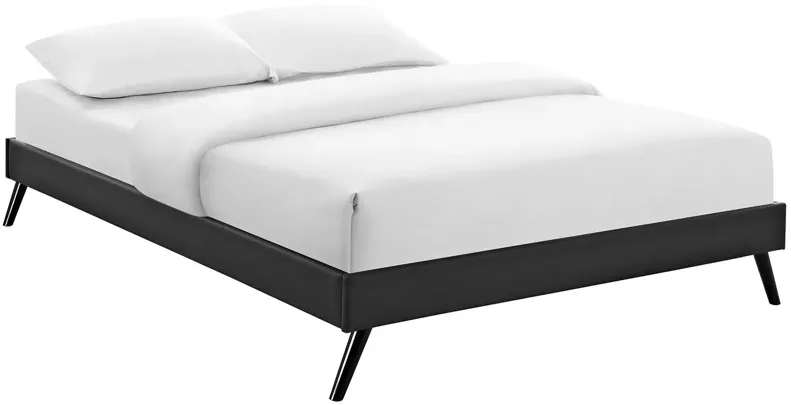 Loryn Full Vinyl Bed Frame with Round Splayed Legs