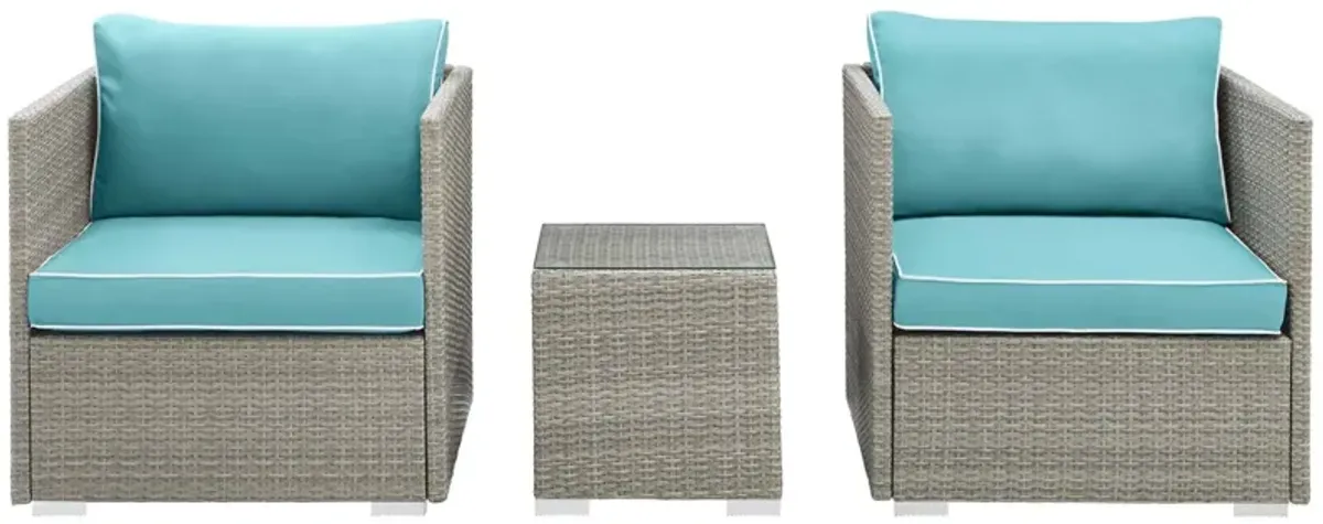 Repose 3 Piece Outdoor Patio Sectional Set