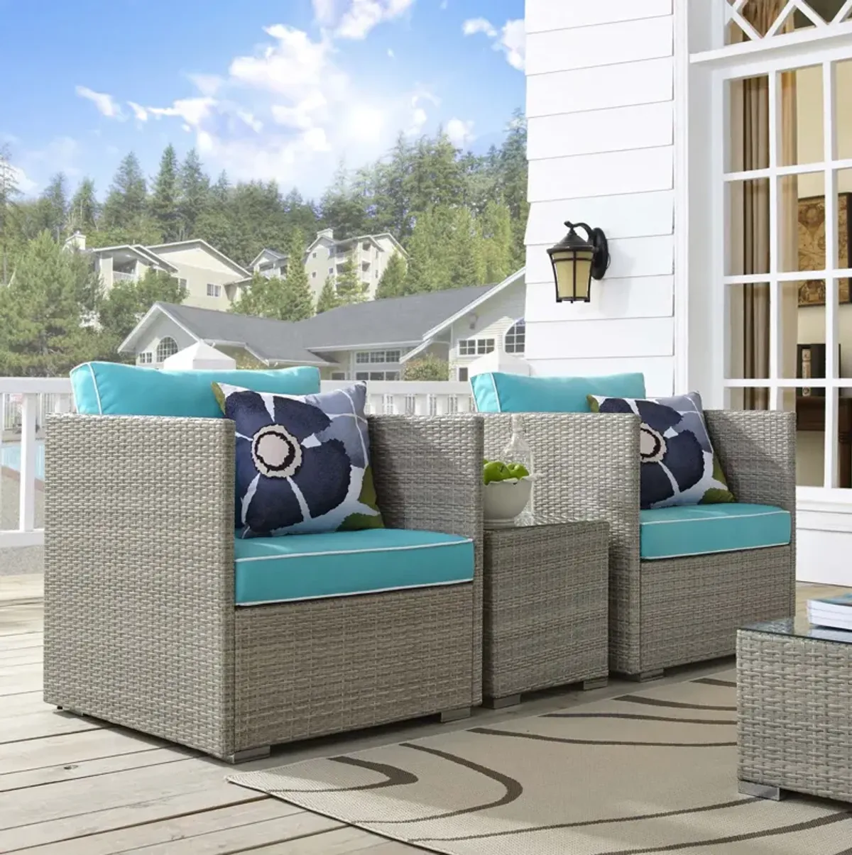 Repose 3 Piece Outdoor Patio Sectional Set