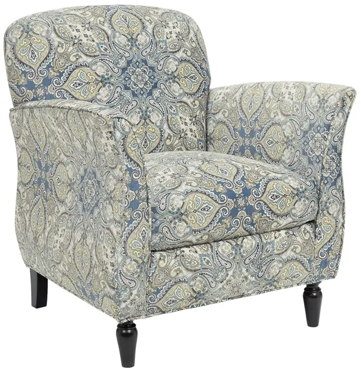 Madison Park Escher Blue Multi/Brown Accent Chair