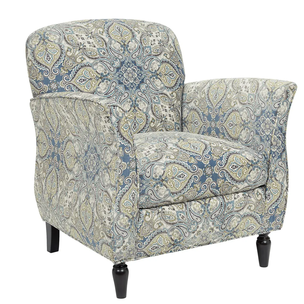 Madison Park Escher Blue Multi/Brown Accent Chair