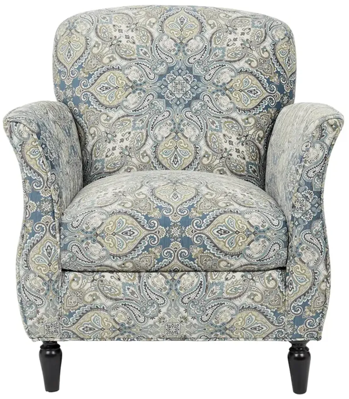 Madison Park Escher Blue Multi/Brown Accent Chair