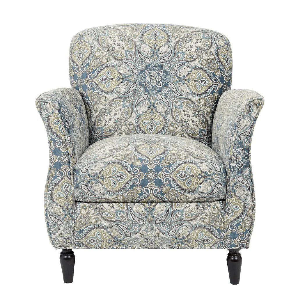 Madison Park Escher Blue Multi/Brown Accent Chair