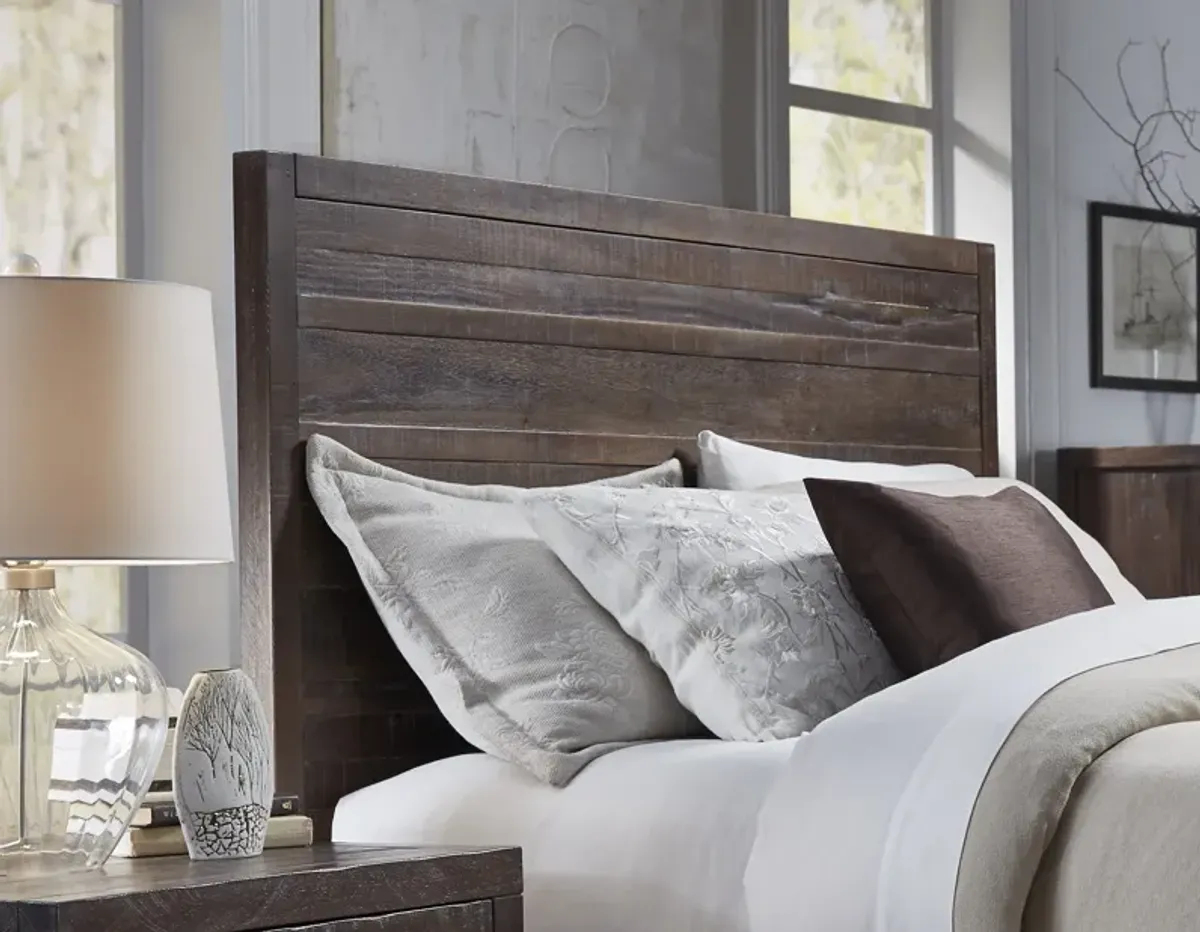 Townsend California King-size Solid Wood Panel Bed in Java