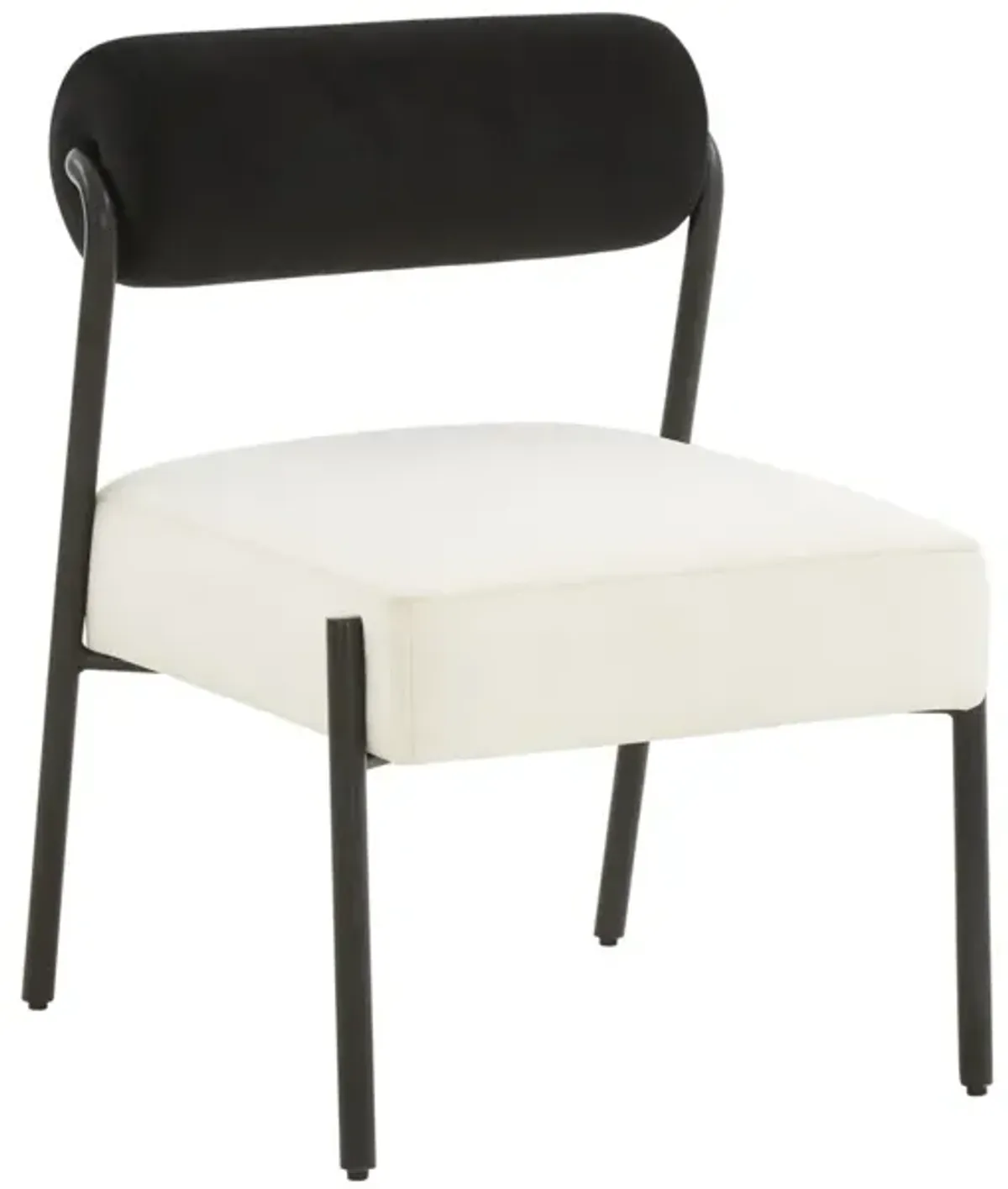 Jolene Black and Cream Velvet Dining Chair - Set of 2