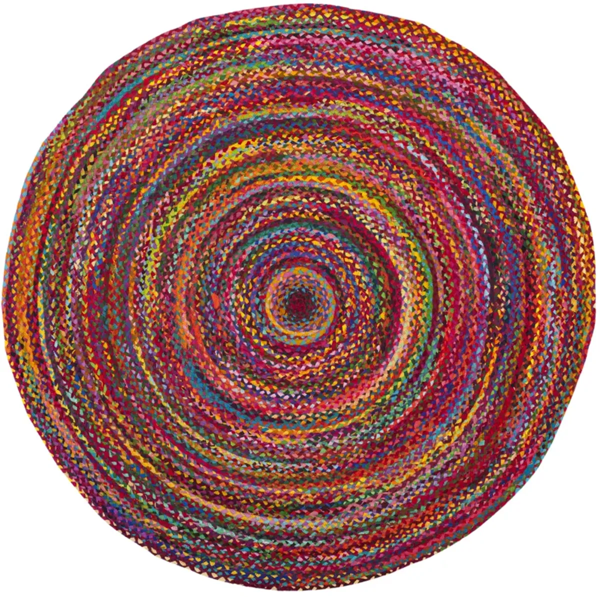 BRAIDED Hand Woven 7' x 7' Round area rug