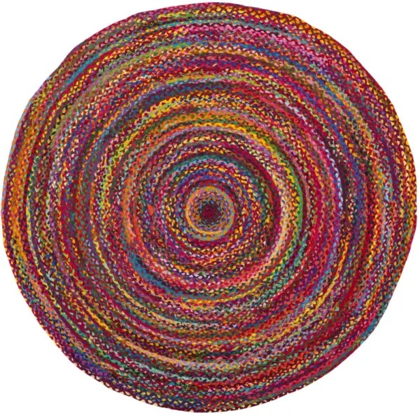 BRAIDED Hand Woven 7' x 7' Round area rug