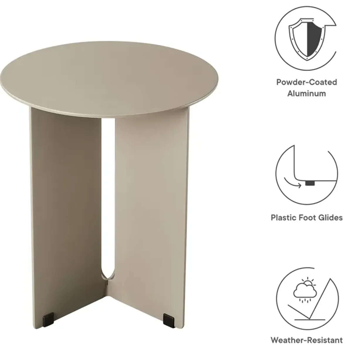 Tecton Outdoor Patio Aluminum Side Table by Modway