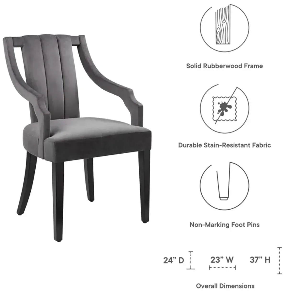 Virtue Performance Velvet Dining Chairs - Set of 2