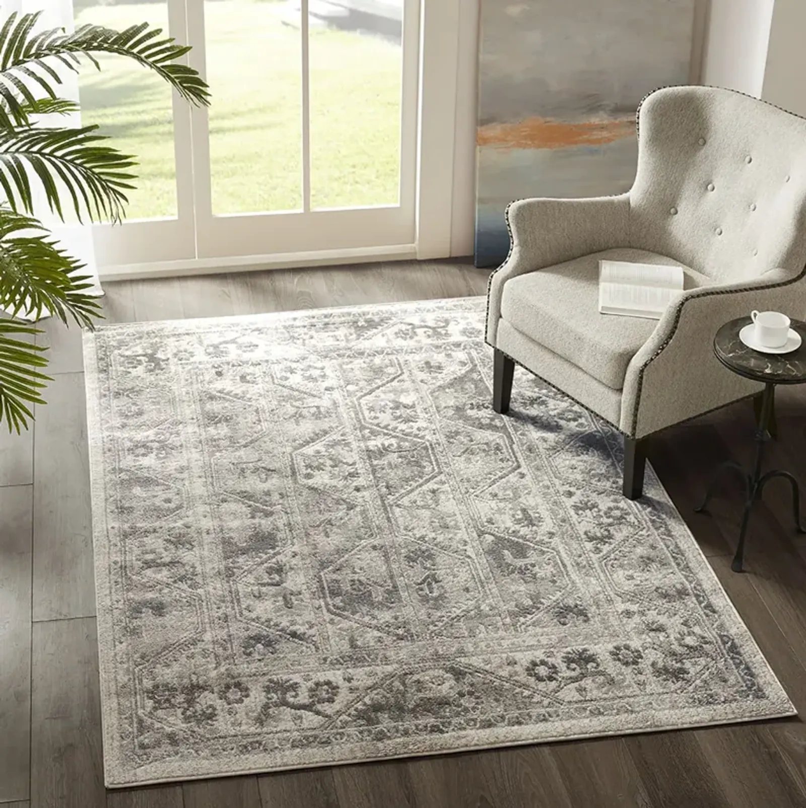 Madison Park Dakota Beige/Cream Tiled Border Area Rug