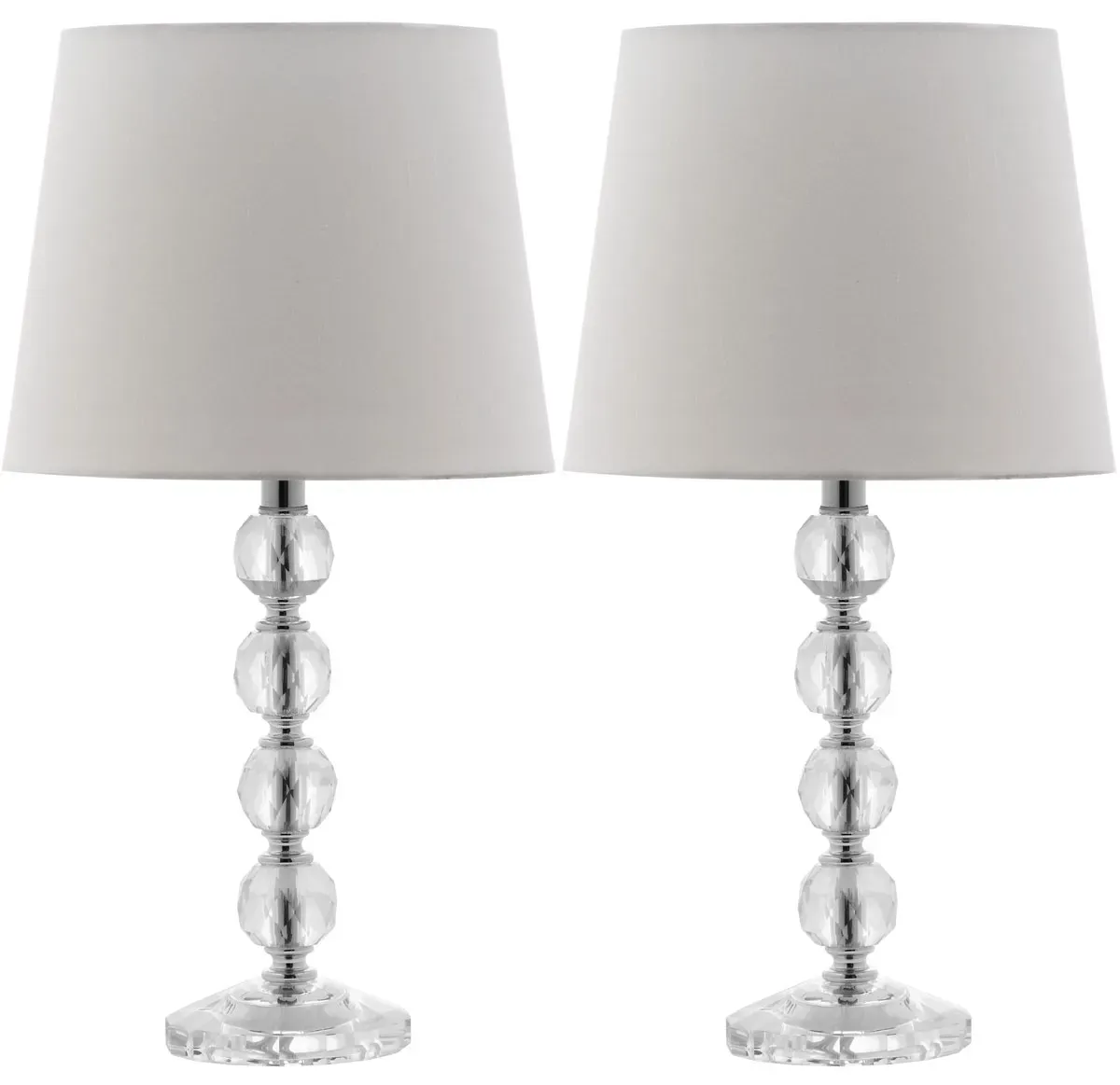 Nola 16-Inch H Stacked Crystal Ball Lamp - Set of 2