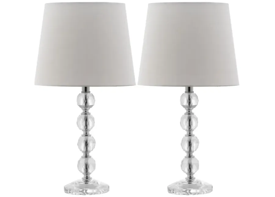 Nola 16-Inch H Stacked Crystal Ball Lamp - Set of 2