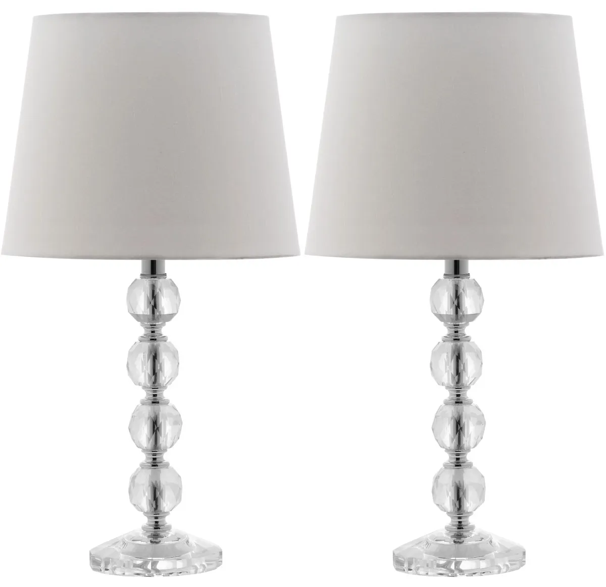 Nola 16-Inch H Stacked Crystal Ball Lamp - Set of 2