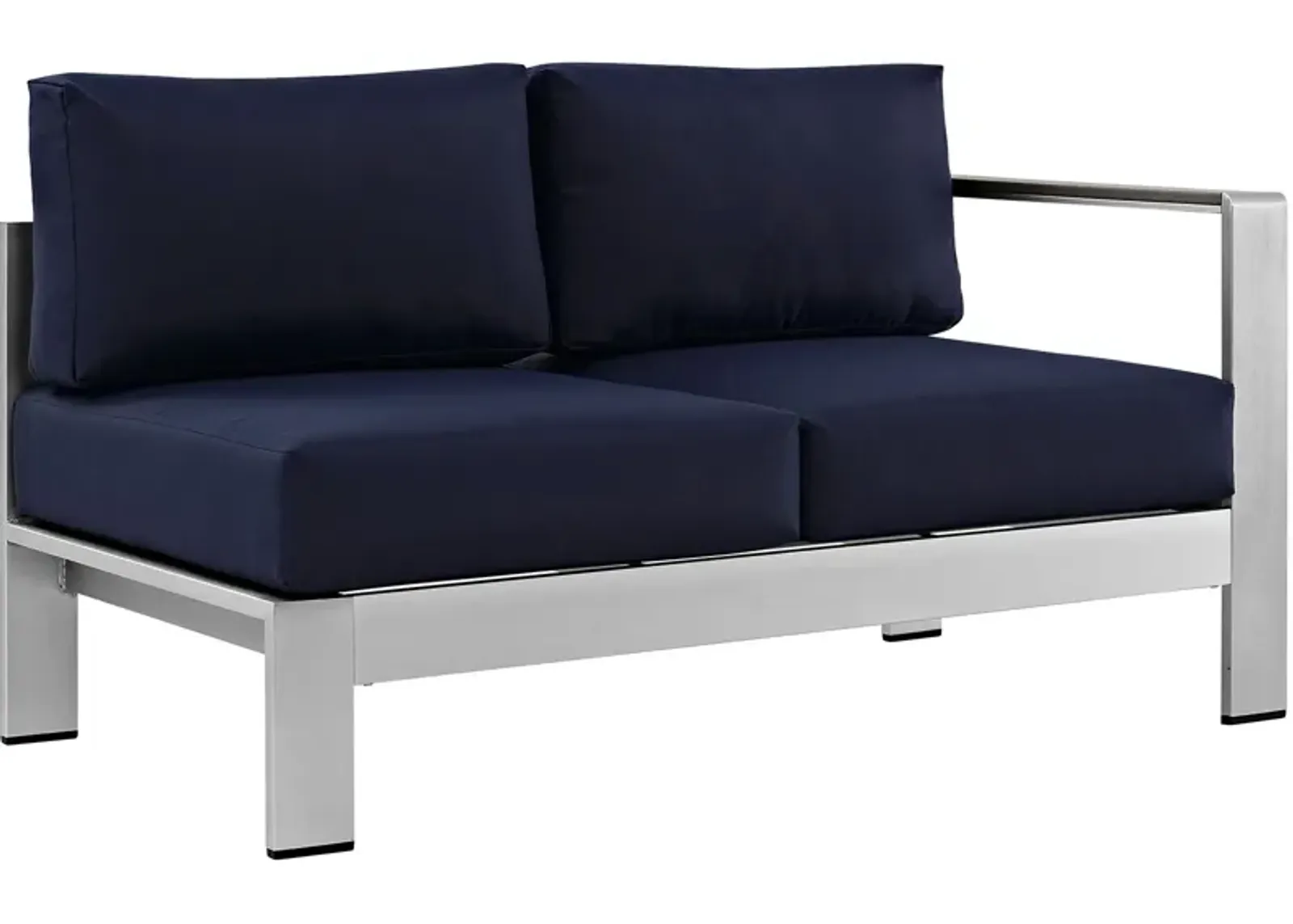 Shore Right-Arm Corner Sectional Outdoor Patio Aluminum Loveseat