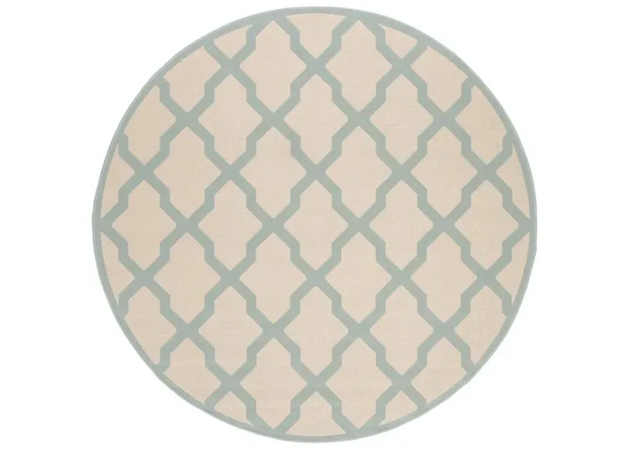 LINDEN 122 Collection LND122L-6R Cream / Aqua 6'-7" X 6'-7" Round