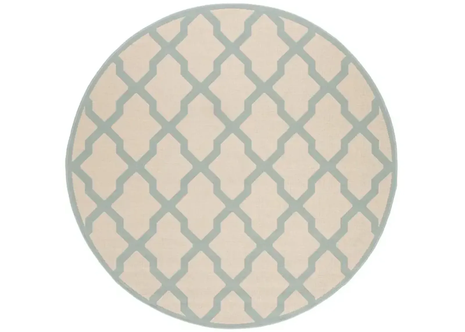 LINDEN 122 Collection LND122L-6R Cream / Aqua 6'-7" X 6'-7" Round