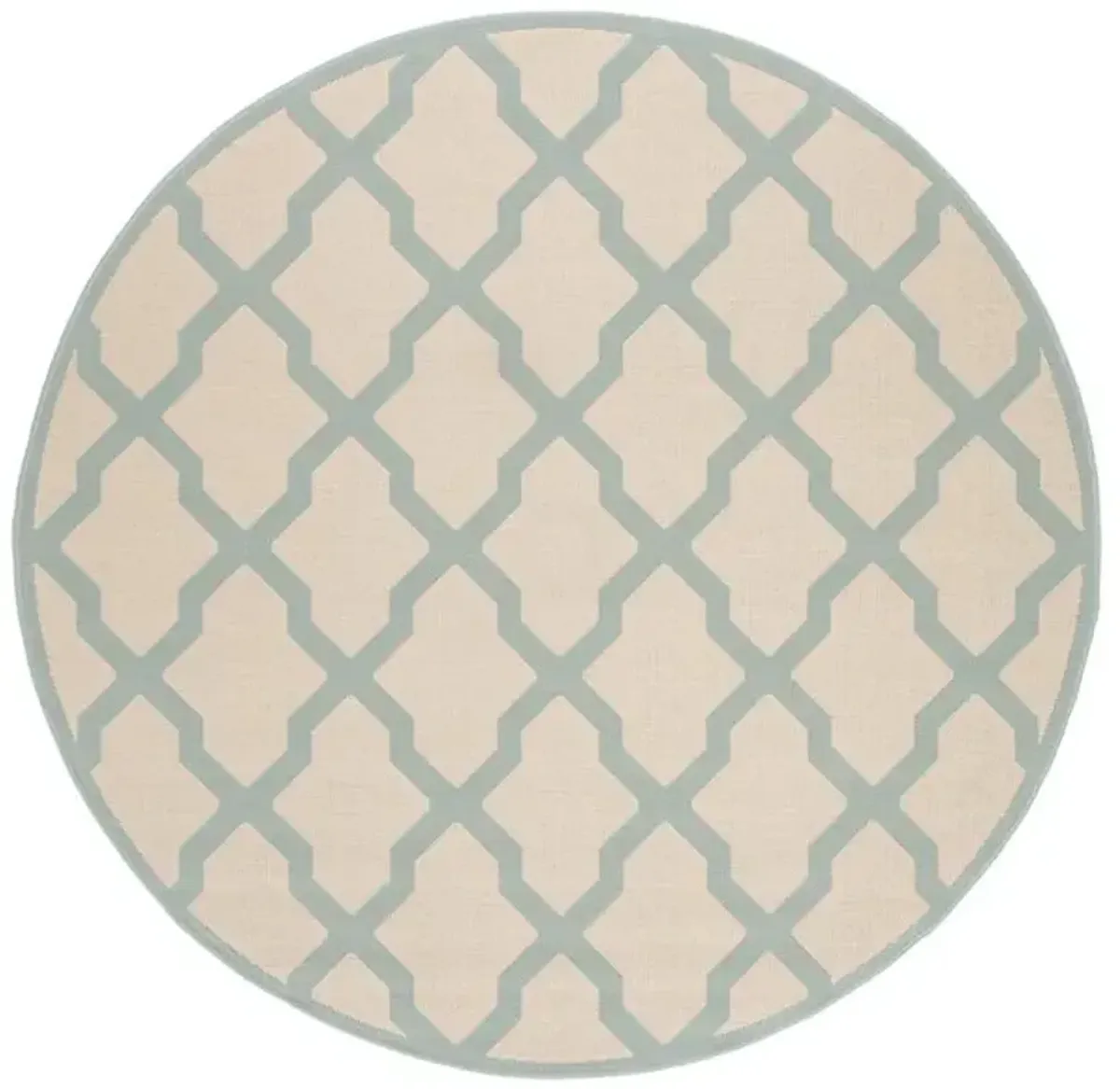 LINDEN 122 Collection LND122L-6R Cream / Aqua 6'-7" X 6'-7" Round