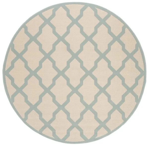 LINDEN 122 Collection LND122L-6R Cream / Aqua 6'-7" X 6'-7" Round