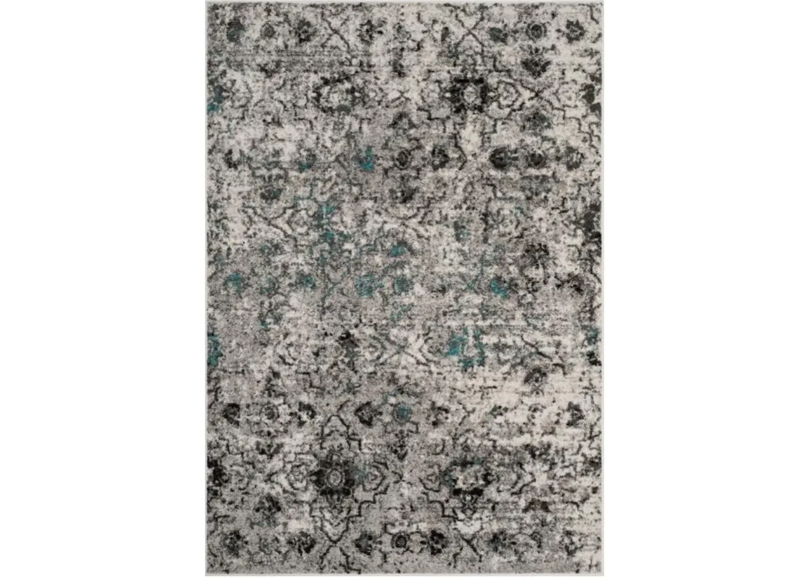 Adirondack Contemporary Grey / Black 5'-1" X 7'-6" Powerloomed Rug