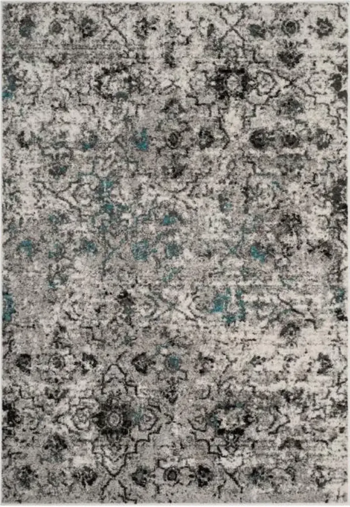 Adirondack Contemporary Grey / Black 5'-1" X 7'-6" Powerloomed Rug