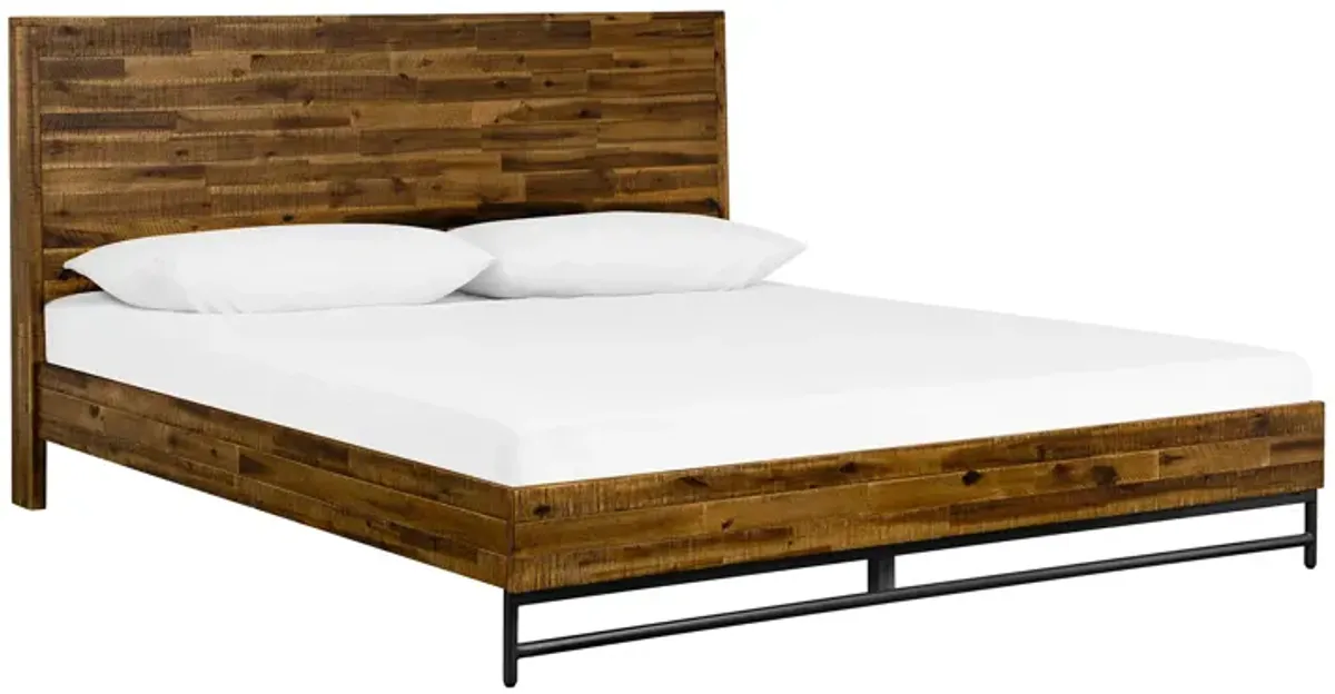 Cusco 3 Piece Acacia King Bed and Nightstands Bedroom Set