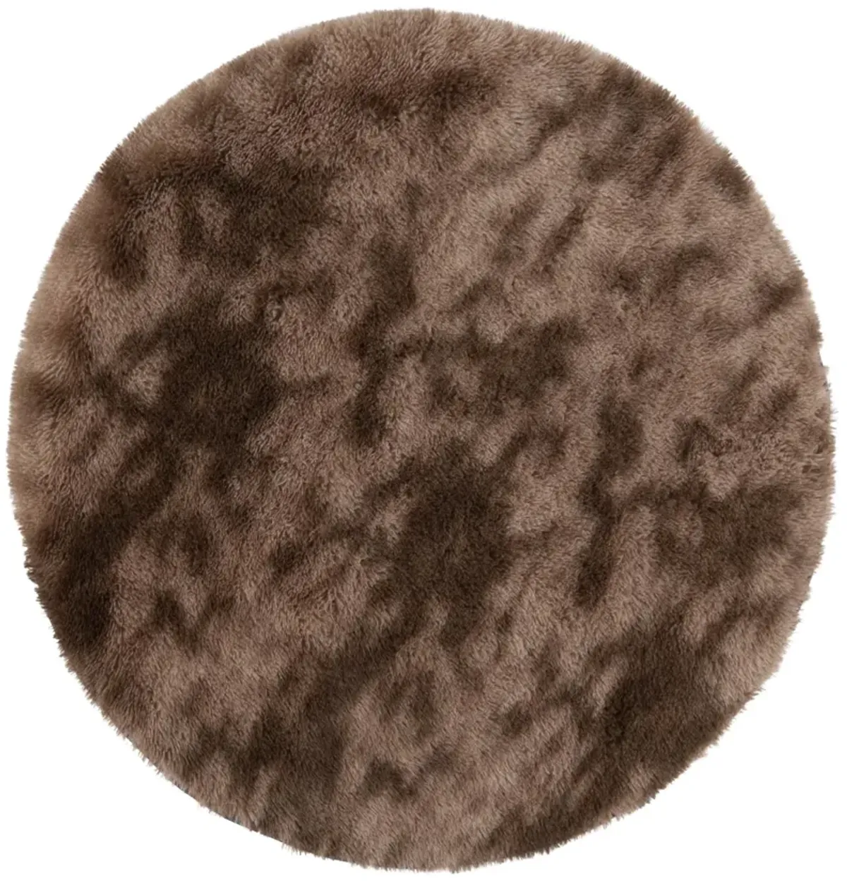 RAINBOW SHAG 100 BROWN 4' x 4' Round Round Rug