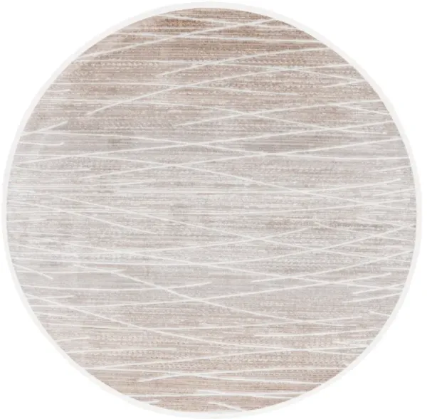 MILA 222 BEIGE  6'-7' x 6'-7' Round Round Rug