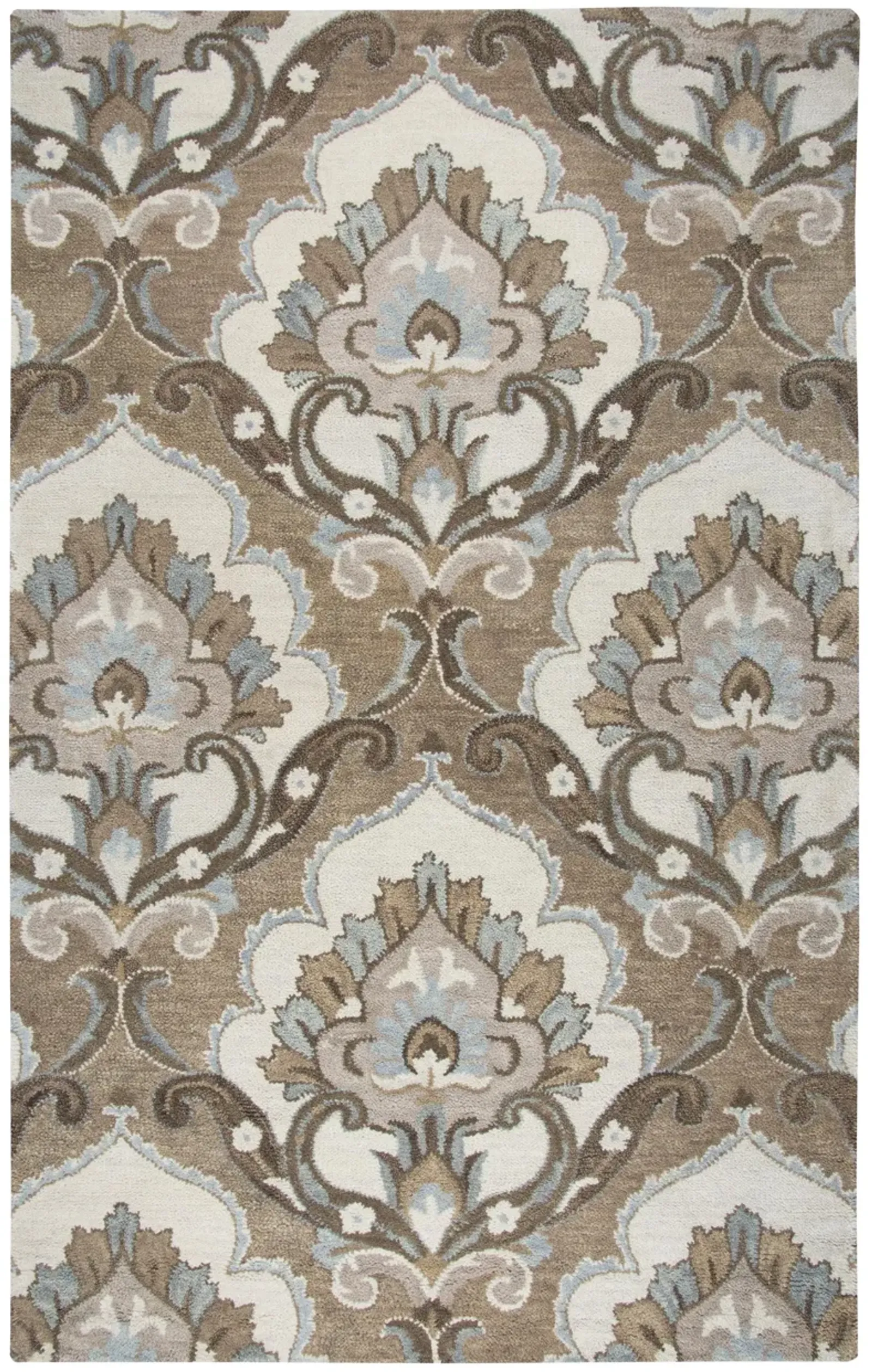 Leone Mocha Medallion Wool 8' x 10' Rectangle Rug