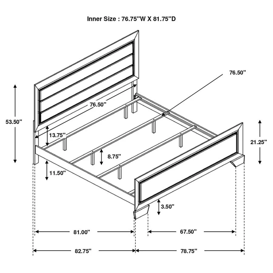 Kauffman Eastern King Panel Bed Dark Cocoa