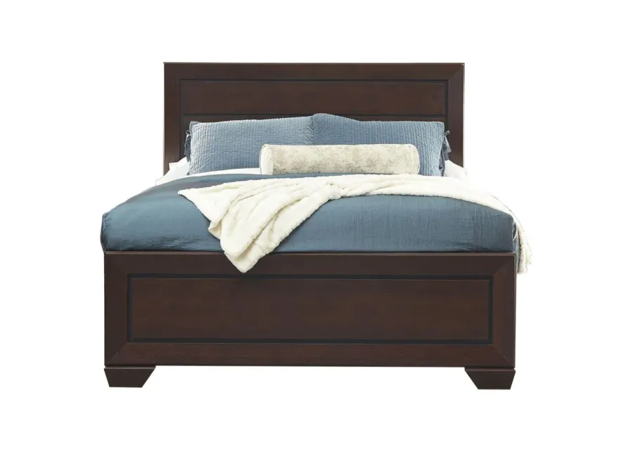 Kauffman Eastern King Panel Bed Dark Cocoa