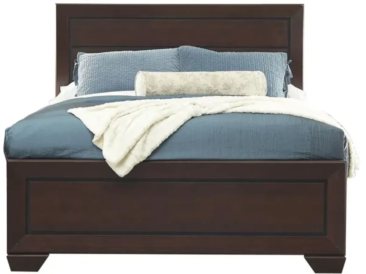 Kauffman Eastern King Panel Bed Dark Cocoa