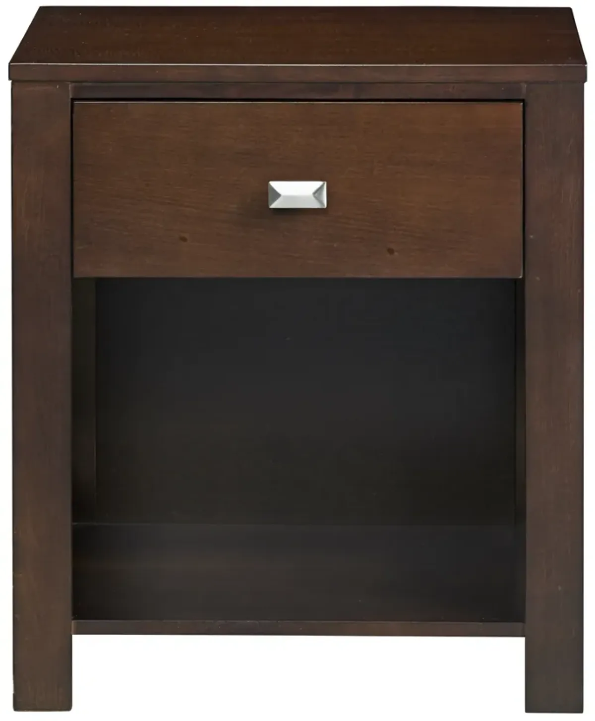 Riva One Drawer Nightstand in Chocolate Brown