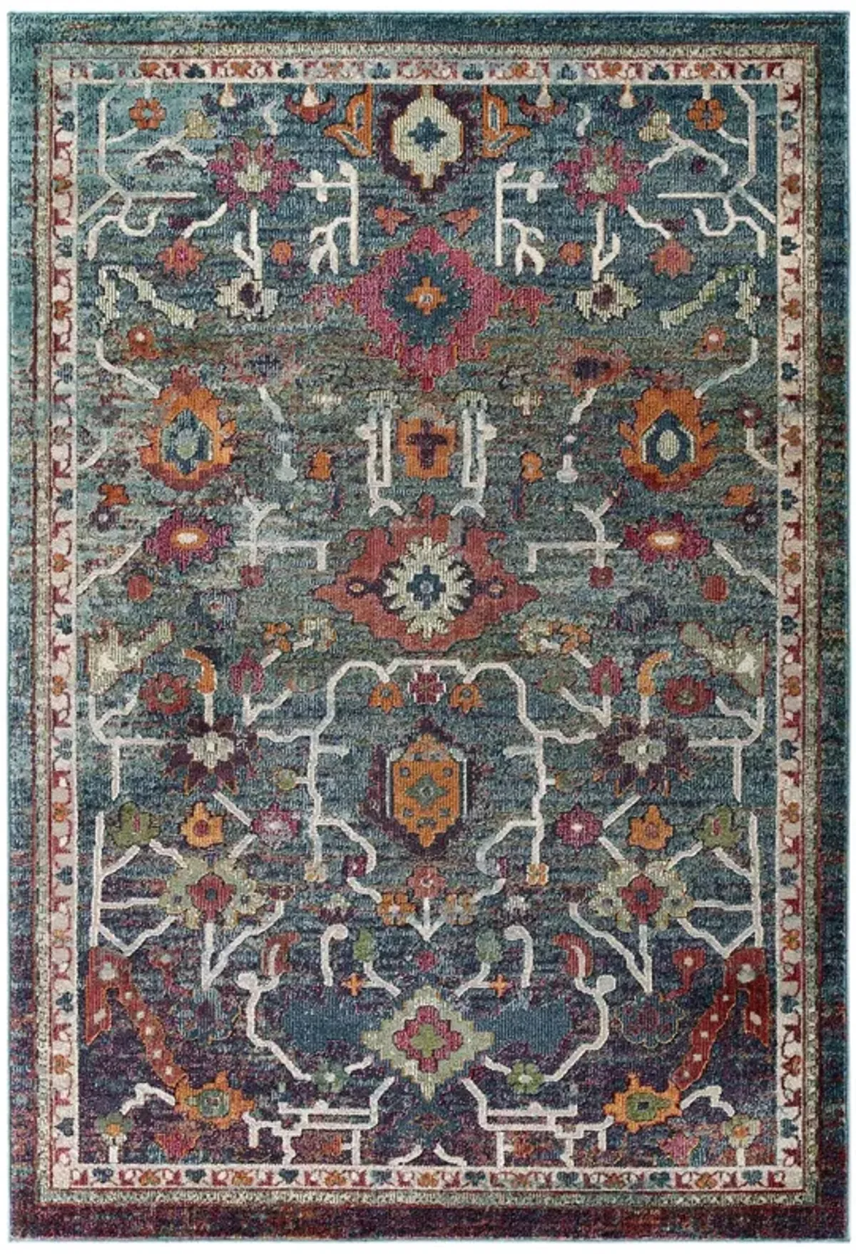 Tribute Every Distressed Vintage Floral 8x10 Area Rug