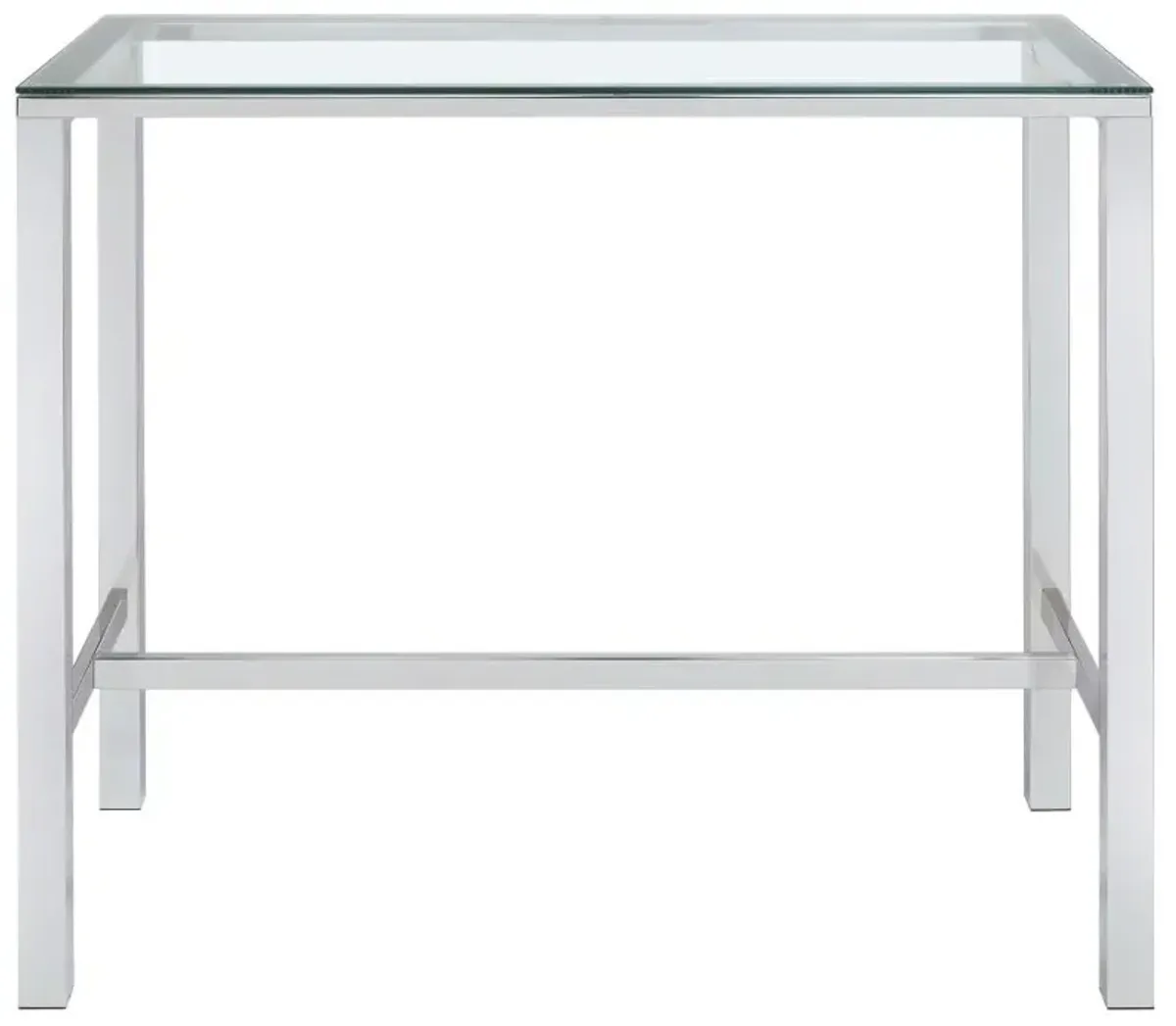 Tolbert Bar Table with Glass Top Chrome