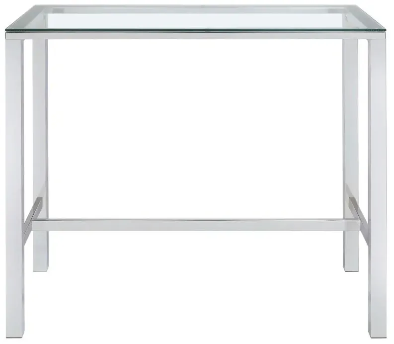 Tolbert Bar Table with Glass Top Chrome