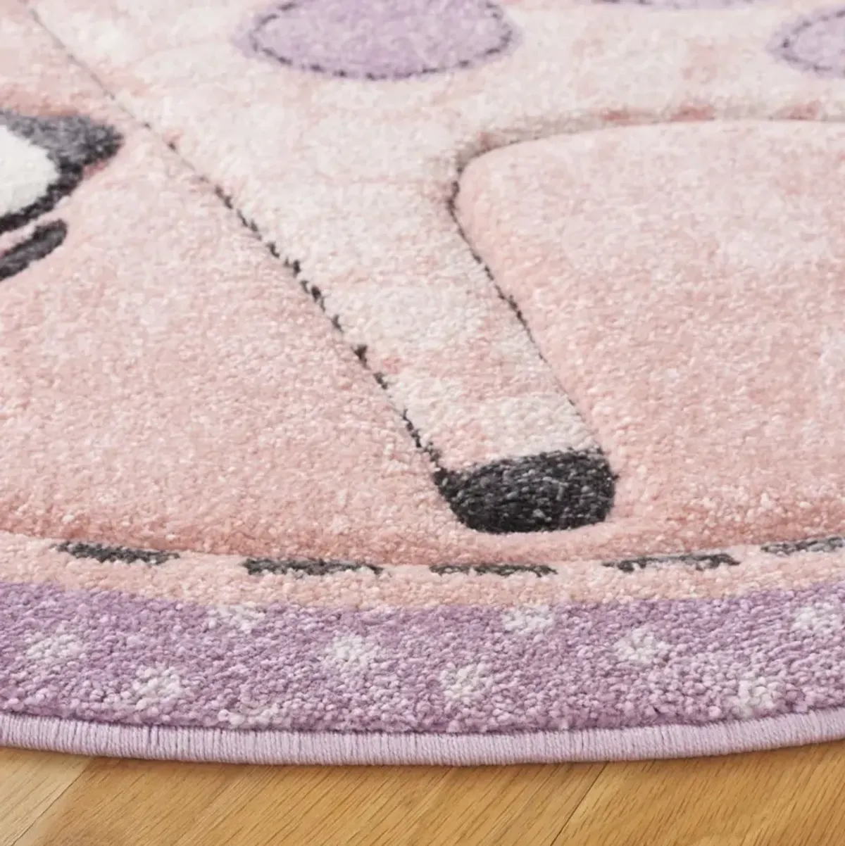 CAROUSEL KIDS 120 BLUSH PINK 5'-3' x 5'-3' Round Round Rug