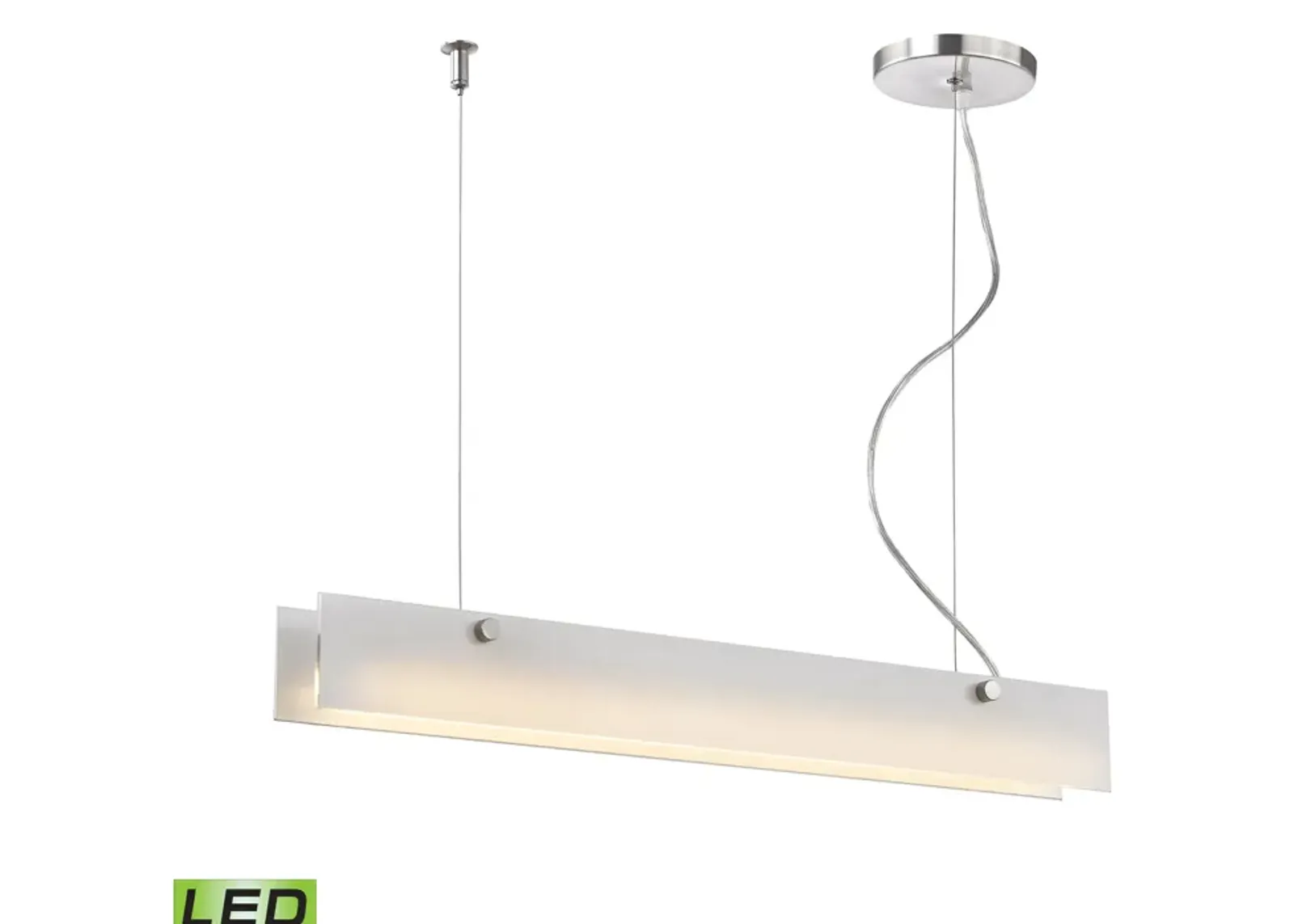 Iris 2" Wide 1-Light Linear Chandelier - Aluminum