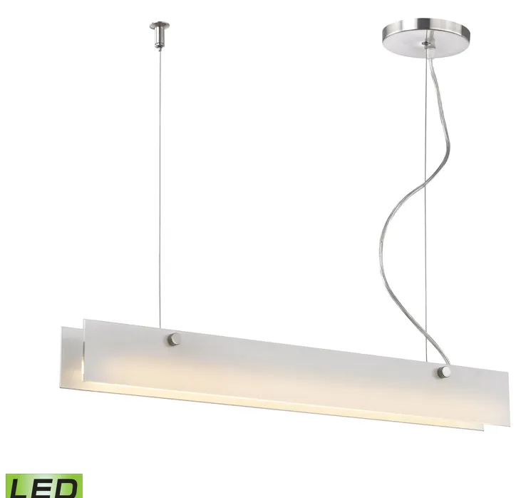 Iris 2" Wide 1-Light Linear Chandelier - Aluminum