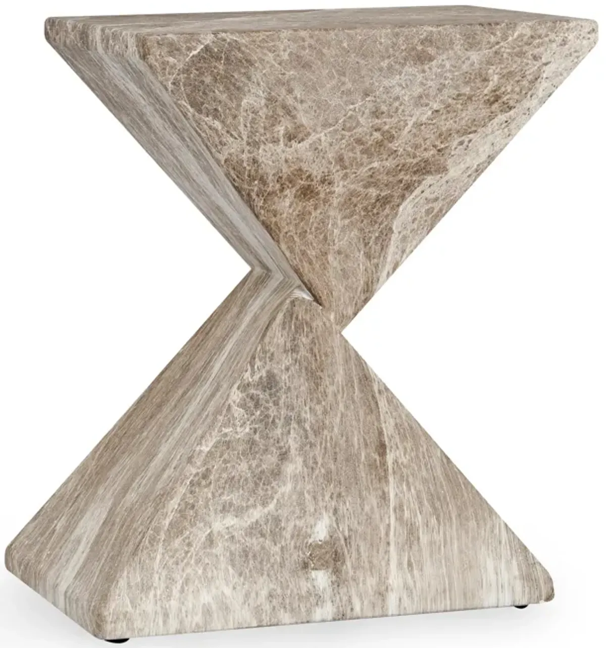 Adler Concrete Stone Outdoor Accent Table in Brown