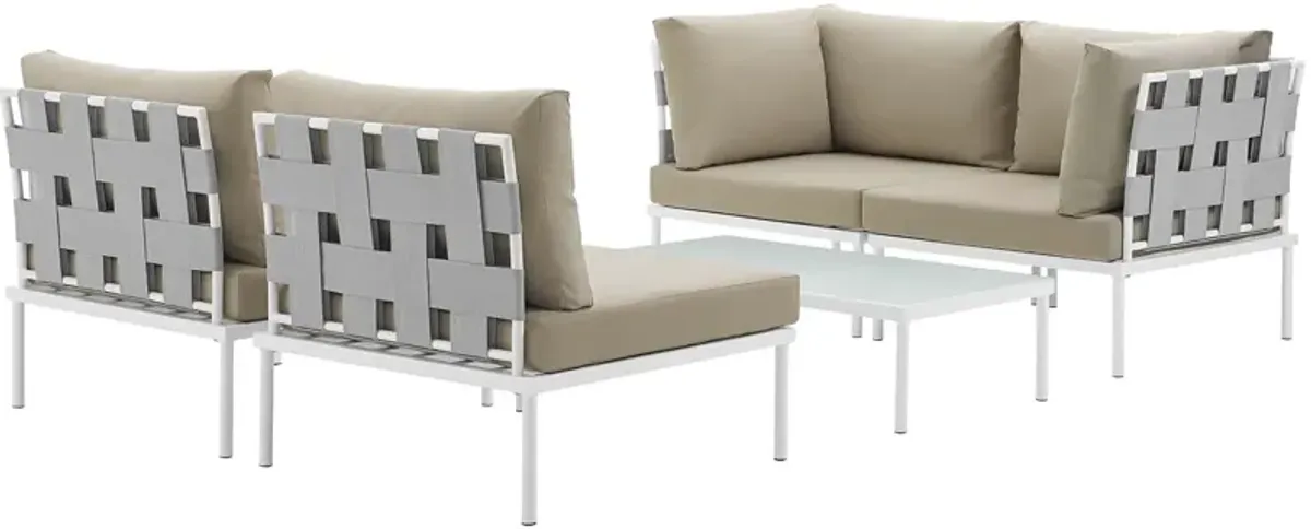 Harmony 5 Piece Outdoor Patio Aluminum Sectional Sofa Set